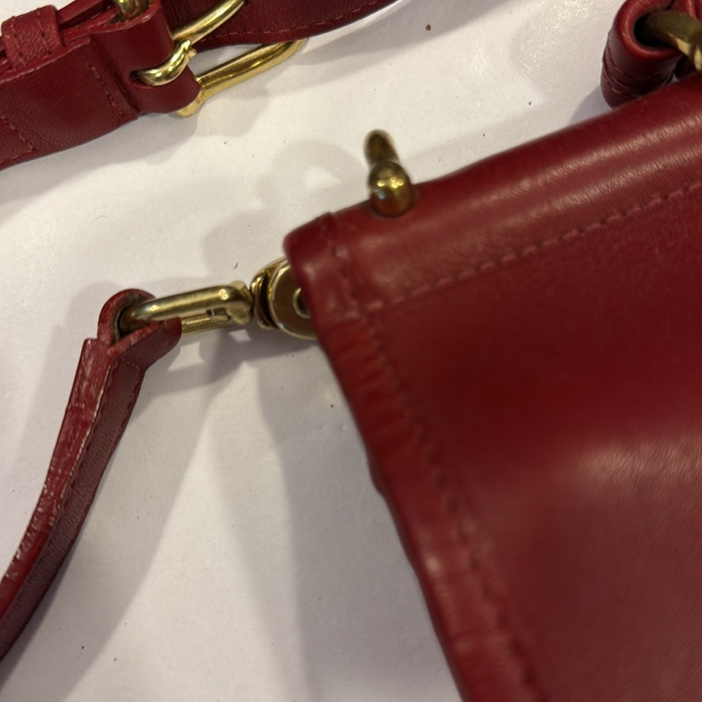 Vintage Coach Willis Top-Handle Crossbody Shoulder Bag Purse # 9927 ( Red ) - Picture 6 of 14